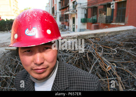 Ein chinesischer Meister der Überwachung der Abriss von Wohngebäuden in Peking Stockfoto