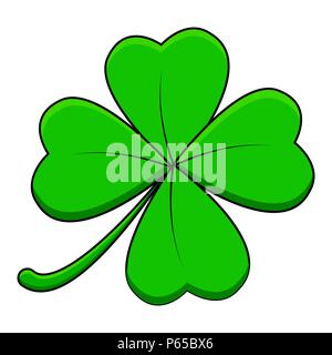 Four Leaf Clover Design auf weißem Hintergrund Stock Vektor