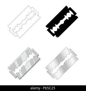 Rasiermesser Set Design auf weißem Hintergrund Stock Vektor