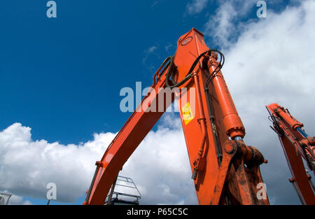 Hydraulische Arm eines Baggers Stockfoto