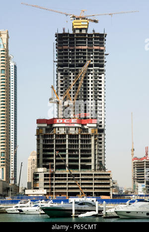 Türme im Bau, Dubai Marina Stockfoto