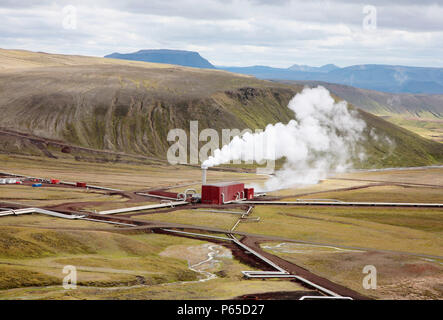 Krafla Geothermiekraftwerk, Island, 2008 Stockfoto