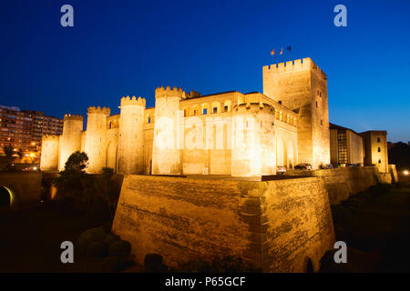 11. Jahrhundert Aljaferia Palastes, Zaragoza, Spanien Stockfoto