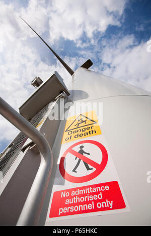 Windpark Scout Moor auf der Pennine Moors zwischen Rochdale und Ramsbottom, Großbritannien. Stockfoto
