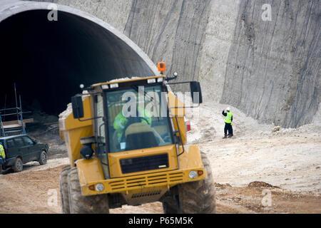 Baldock umgehen, auf der A505, Hertfordshire, England. Die neue Umgehung beteiligten von über einer Million Kubikmeter Erde. Die Regelung wurde entworfen und con Stockfoto