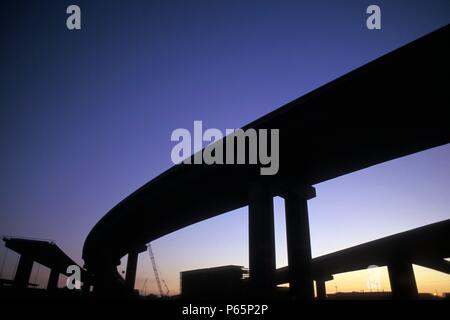 Autobahnanschlussstelle Brücken im Bau, San Francisco Bay Area, Kalifornien, USA Stockfoto