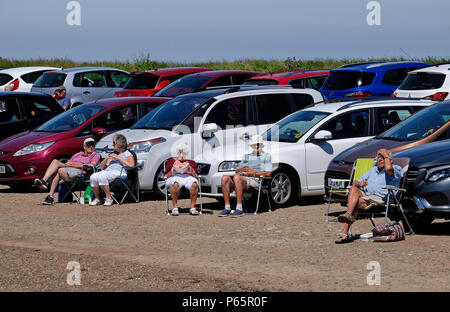 Parkplatz blakeney Hafen, North Norfolk, England Stockfoto