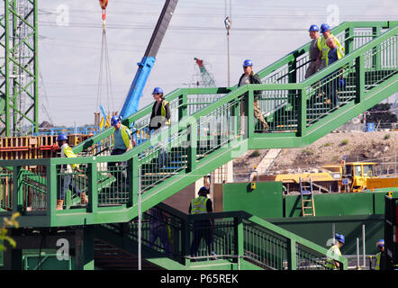 UK Gebäude der Olympischen Stadion bei den Olympischen Park in London für die Olympischen Spiele 2012. Stockfoto