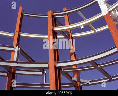 Struktur aus Stahl, den Bau eines Bürogebäudes Stockfoto