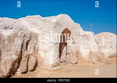 Tunesien, zwischen der Wüste Sahara und den Salzsee von Schott El Jerid. Kulisse für den Film Star Wars, die vierte Episode." Stockfoto