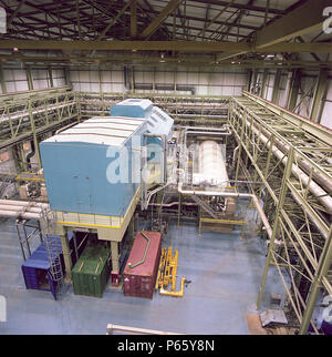 Innenraum der Turbine Hall. Corby Gaskraftwerk. Vereinigtes Königreich. Stockfoto