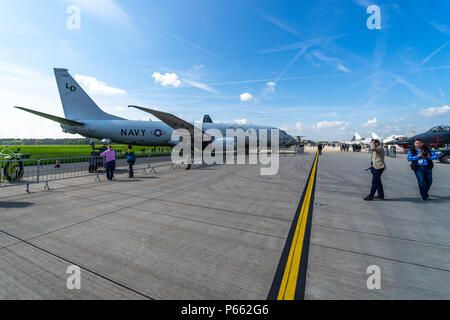 Anti-U-Boot-Krieg, anti-oberfläche Kriegsführung und maritime Patrol aircraft Boeing P-8 Poseidon. US Navy. Ausstellung die ILA Berlin Air Show 2018. Stockfoto