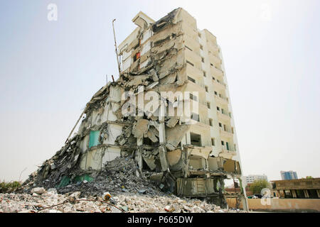 Abriss eines Gebäudes in Katar Stockfoto
