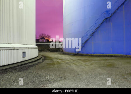 Zuckerfabrik, Picardie, Frankreich (cross verarbeitet) Stockfoto