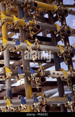 Detail der Gerüstbauteile. Stockfoto