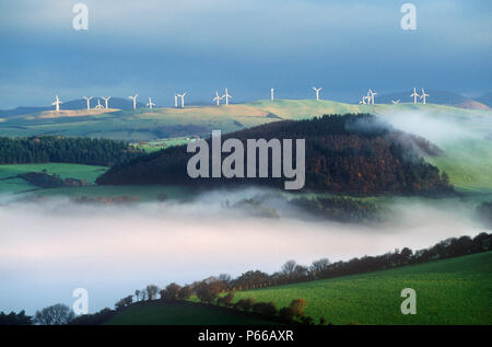 Windfarm über Tal-y-bont, Rheidol Valley, Wales. Großbritannien Stockfoto