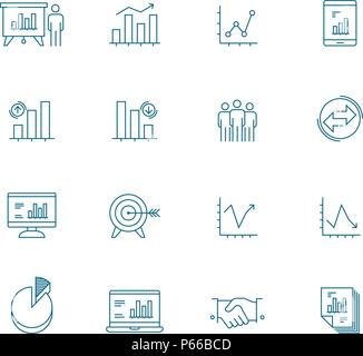 Business Line Icons Set Stock Vektor