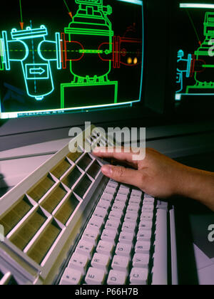 Computer Aided Design in Ölraffinerie. Saudi Arabien. Stockfoto