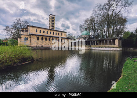 Kirche des Friedens in Sanssoucci Park in Potsdam. Stockfoto