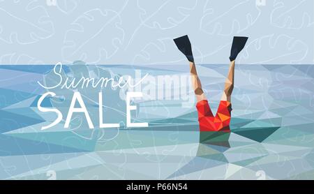 Vector Illustration: Summer Sale Banner für Geschäfte etc. Stock Vektor