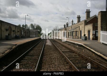 Allgemeine Ansicht der Plattformen und Gebäude in Market Rasen, Lincolnshire. 2007 Stockfoto