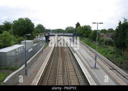 Hatton Station, Warwickshire, gesehen von der Straßenbrücke. 2007 Stockfoto