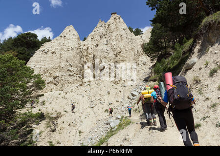 Trekking im Kaukasus Stockfoto