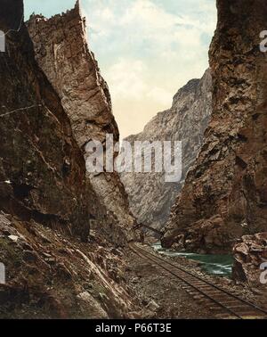 Royal Gorge, Canyon des Arkansas, Colorado c 1898. Von William Henry Jackson 1843-1942, Fotograf. Stockfoto