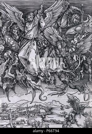 St. Michael im Kampf gegen die Drachen von Albrecht Dürer, 1471-1528, Künstler [1511?] Stockfoto