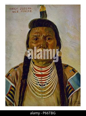 Chief Joseph, Nez Percé Chief, mit Kopf und Schultern im Porträt, Vorderseite, Elbridge Ayer Burbank, 1858-1949, Künstler, 1897 Stockfoto