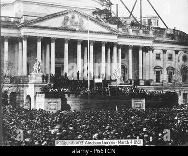 Einweihung des Abraham Lincoln als Präsident der Vereinigten Staaten 4. März 1861 Stockfoto