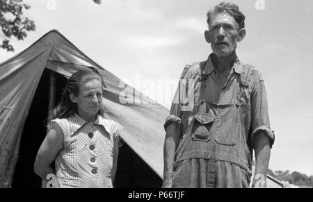 Veteran Wanderarbeitnehmer und seine Frau lagerten in Wagoner County, Oklahoma Creator 1939 1939 Stockfoto