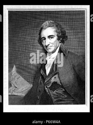 Thomas Paine Drucken von William Sharp, 1749-1824, Graveur. Thomas Paine, Brustbild, nach links. Stockfoto