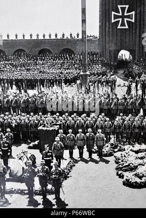 Beerdigung von Bundespräsident Paul Von Hindenburg 1934 Stockfoto