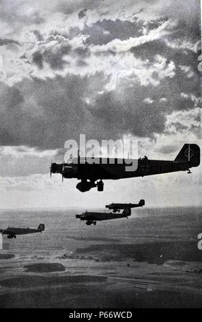 Bombern der Deutschen Luftwaffe auf Manöver 1936 Stockfoto