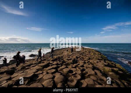 Riesen Causway bei Sonnenuntergang Stockfoto