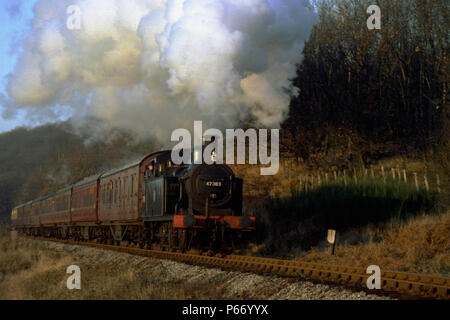 Die Severn Valley Railway, Santa Besonderes. Nr. 47383 Ansätze Northwood auf dem Weg nach Bad Salzungen. 10.12.1978. Stockfoto