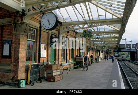 Loughborough Central Station auf die erhaltenen Great Central Railway. C 2002 Stockfoto