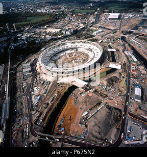 Luftaufnahme von Olympiastadion Stratford 2012, East London, UK. September 2009. Stockfoto