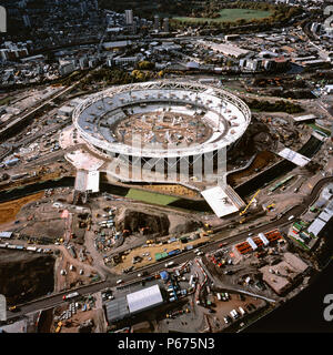 Luftaufnahme von Olympiastadion Stratford 2012, East London, UK. September 2009. Stockfoto