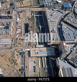 Luftaufnahme von Stratford Olympic Park Station construction, London, UK. Stockfoto