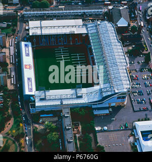 Luftaufnahme von Upton Park - West Ham United Football Club Stadion, London, UK. Stockfoto