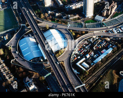 Luftaufnahme. 40 Westway Interchange im White City, London Stockfoto