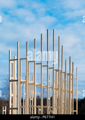 Holz Rahmen einer niedrigen Energie Einfamilienhaus Stockfoto