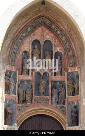 Südportal der Kirche des Hl. Markus, Zagreb, Kroatien. Stockfoto