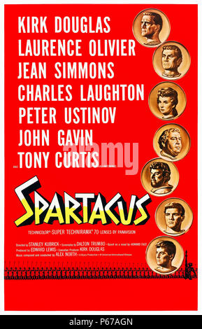 Spartacus (1960) von Stanley Kubrick Regie und Hauptdarsteller Kirk Douglas, Laurence Olivier, Jean Simmons, und Peter Ustinov. Spartacus führt ein Slave Aufstand gegen die Tyrannei von Rom. Stockfoto