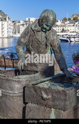 Hering Frau Denkmal in Alesund, Norwegen. Stockfoto