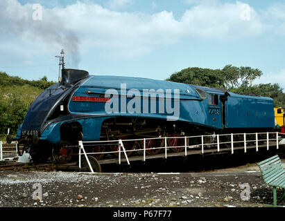 Carnforth. Nr. 4498 Sir Nigel Gresley ist auf dem Tisch bereit für die Cumbrian Coast Express gedreht. 08.07.1980. Stockfoto