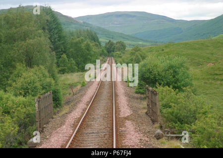 Treiber aus der wunderschönen schottischen Landschaft auf der Linie zwischen Crianlarich und Oban. Juli 2004. Stockfoto