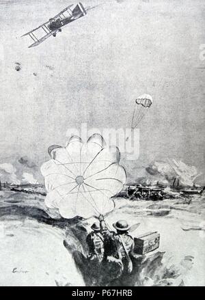 Britische Flugzeuge versorgen im ersten Weltkrieg. 1918 Stockfoto